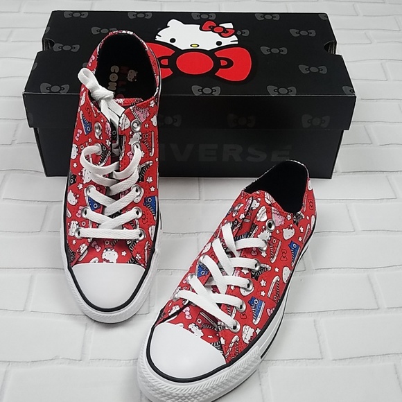 Converse Shoes - 💕HOST PICK💕Hello Kitty Converse fiery Red size 8